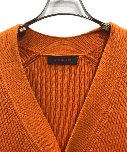 CABAN（キャバン）CABAN (キャバン) コットンカシミヤローゲージVネックカーディガン オレンジ サイズ:Fの古着・服飾アイテム