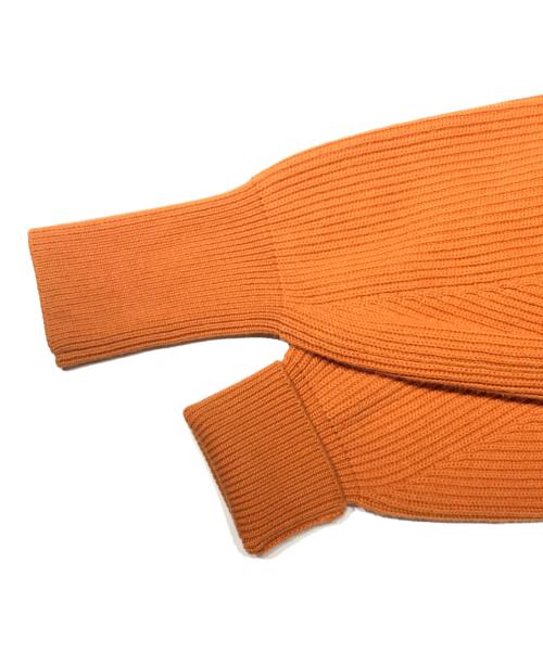 CABAN（キャバン）CABAN (キャバン) コットンカシミヤローゲージVネックカーディガン オレンジ サイズ:Fの古着・服飾アイテム