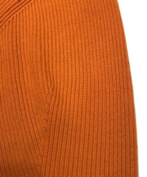 CABAN（キャバン）CABAN (キャバン) コットンカシミヤローゲージVネックカーディガン オレンジ サイズ:Fの古着・服飾アイテム