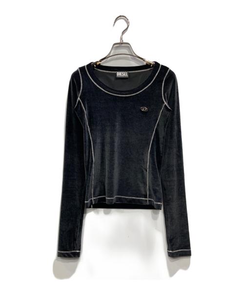DIESEL（ディーゼル）DIESEL (ディーゼル) ベロアカットソー ブラック サイズ:Sの古着・服飾アイテム