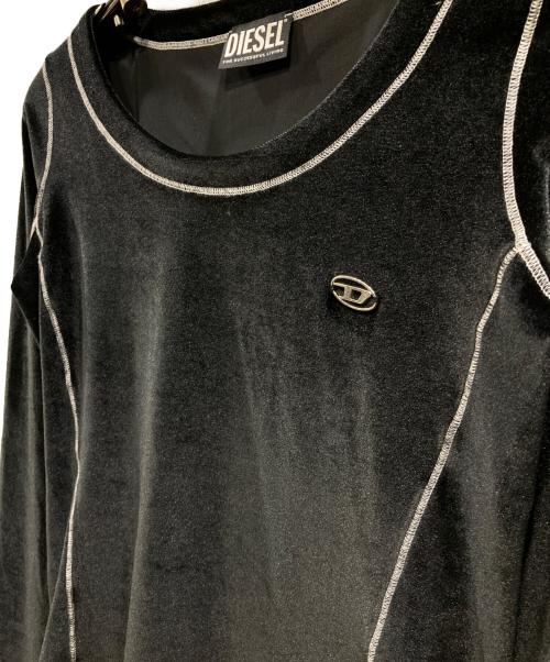 DIESEL（ディーゼル）DIESEL (ディーゼル) ベロアカットソー ブラック サイズ:Sの古着・服飾アイテム