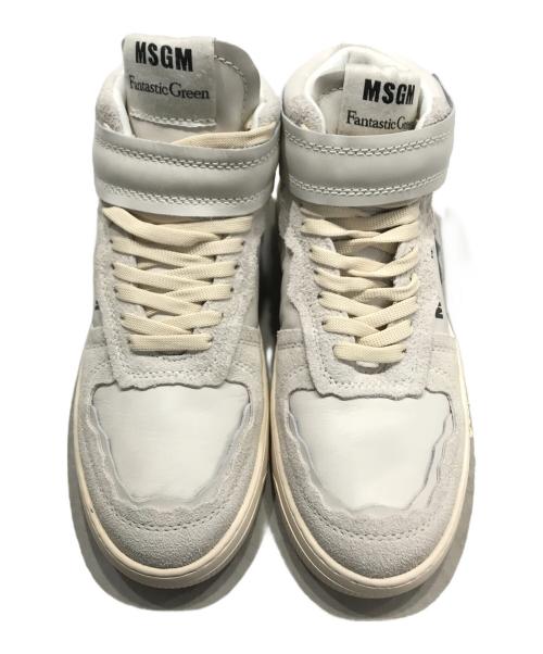 MSGM（エムエスジーエム）MSGM (エムエスジーエム) ハイカットスニーカー ベージュ サイズ:40の古着・服飾アイテム