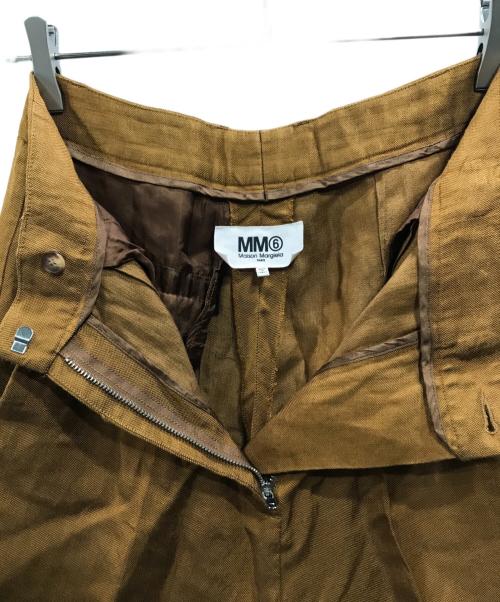 MM6 Maison Margiela（エムエムシックスメゾンマルジェラ）MM6 Maison Margiela (エムエムシックス メゾンマルジェラ) リネン混パンツ ブラウン サイズ:40の古着・服飾アイテム