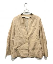 ANAYI（アナイ）の古着「リネン混ノーカラージャケット」｜ベージュ