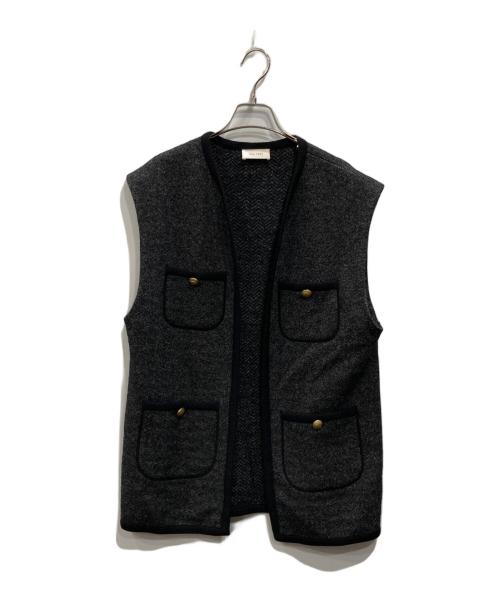 DES PRES（デ プレ）DES PRES (デ プレ) ヘリンボーンバック フロントオープンジレ グレー サイズ:Ｓの古着・服飾アイテム