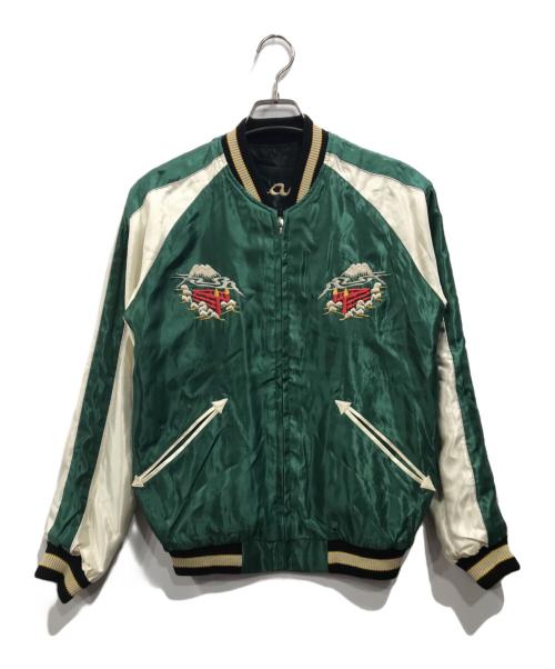 TAILOR TOYO（テーラー東洋）TAILOR TOYO (テーラー東洋) Early 1950s Style Acetate Souvenir Jacket ブラック×グリーン サイズ:Sの古着・服飾アイテム