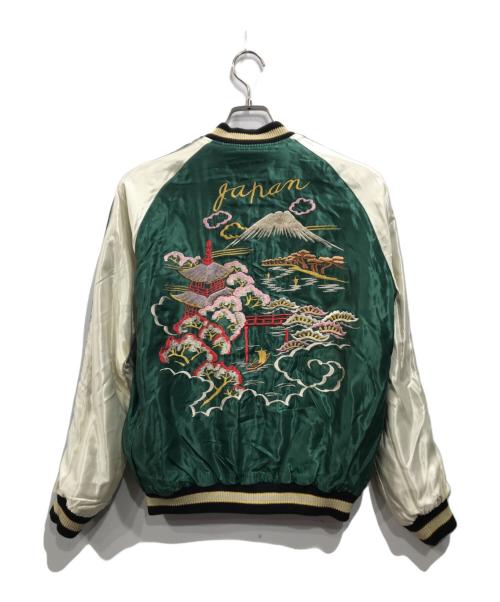 TAILOR TOYO（テーラー東洋）TAILOR TOYO (テーラー東洋) Early 1950s Style Acetate Souvenir Jacket ブラック×グリーン サイズ:Sの古着・服飾アイテム