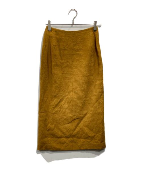 AK+1（エーケーワン）AK+1 (エーケーワン) ウールリネンスカート マスタード サイズ:36の古着・服飾アイテム