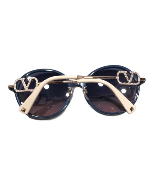 VALENTINO（ヴァレンティノ）VALENTINO (ヴァレンティノ) サングラス ネイビー×ピンクベージュ サイズ:57□19 140の古着・服飾アイテム