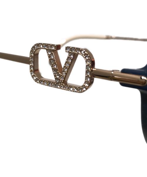 VALENTINO（ヴァレンティノ）VALENTINO (ヴァレンティノ) サングラス ネイビー×ピンクベージュ サイズ:57□19 140の古着・服飾アイテム