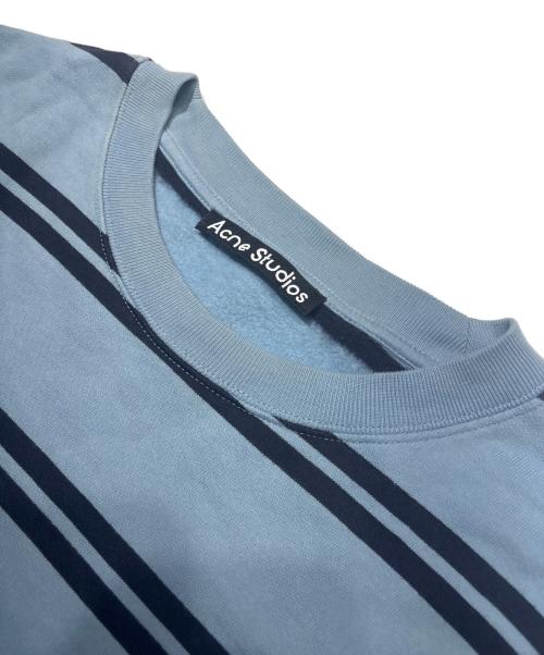 Acne studios（アクネ ストゥディオス）ACNE STUDIOS (アクネ ストゥディオス) ボーダースウェット ブルー サイズ:Ｍの古着・服飾アイテム