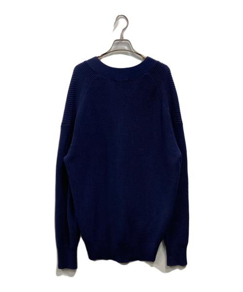 BEAUTY&YOUTH（ビューティーアンドユース）BEAUTY&YOUTH (ビューティーアンドユース) オーバーVネック畦ニットカーディガン ネイビー サイズ:表記なしの古着・服飾アイテム