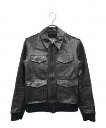 juvenile hall rollcall（ジュヴェナイルホールロールコール）の古着「ホースレザージャケット」｜ブラック