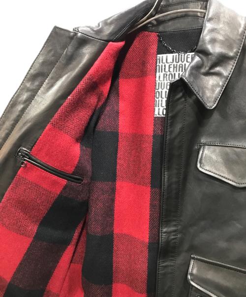 juvenile hall rollcall（ジュヴェナイルホールロールコール）juvenile hall rollcall (ジュヴェナイルホールロールコール) ホースレザージャケット ブラック サイズ:4の古着・服飾アイテム