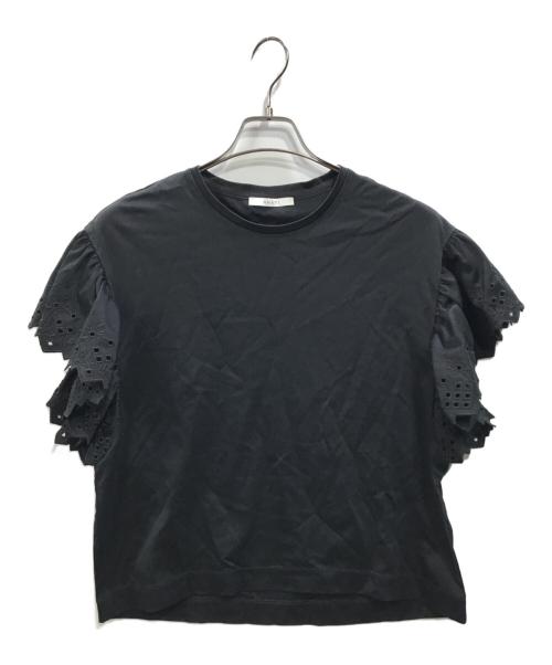 ANAYI（アナイ）ANAYI (アナイ) モクロディシシュウソデフリル プルオーバー ブラック サイズ:38の古着・服飾アイテム