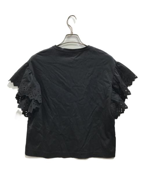 ANAYI（アナイ）ANAYI (アナイ) モクロディシシュウソデフリル プルオーバー ブラック サイズ:38の古着・服飾アイテム