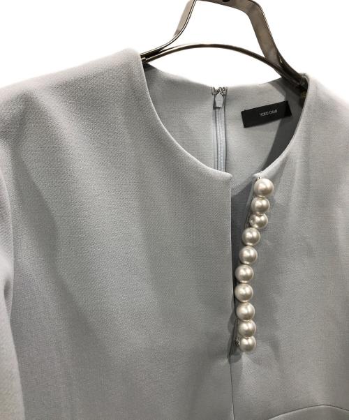 YOKO CHAN（ヨーコチャン）YOKO CHAN (ヨーコチャン) ティアードスリーブ パールドレス ブルー サイズ:38の古着・服飾アイテム