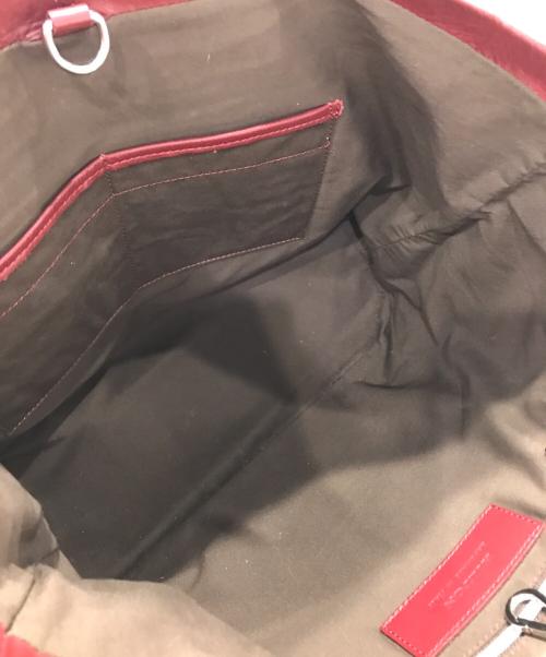 Hilton（ヒルトン）Hilton (ヒルトン) レザートートバッグ レッドの古着・服飾アイテム