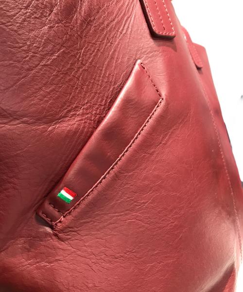 Hilton（ヒルトン）Hilton (ヒルトン) レザートートバッグ レッドの古着・服飾アイテム