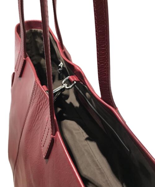 Hilton（ヒルトン）Hilton (ヒルトン) レザートートバッグ レッドの古着・服飾アイテム