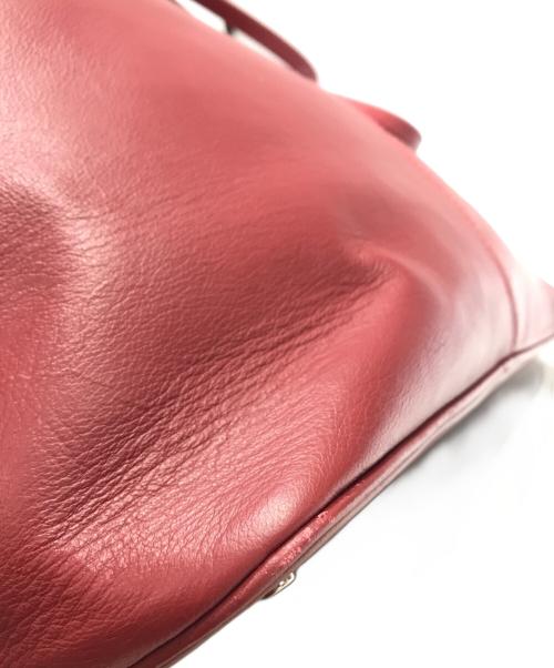 Hilton（ヒルトン）Hilton (ヒルトン) レザートートバッグ レッドの古着・服飾アイテム