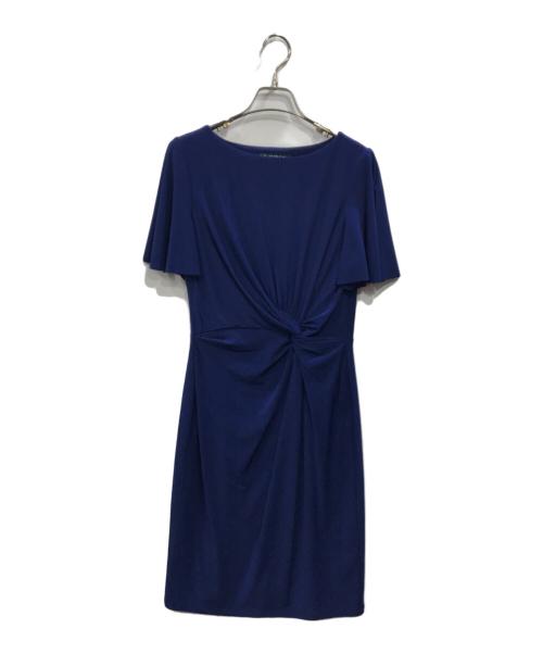 LAUREN RALPH LAUREN（ローレンラルフローレン）LAUREN RALPH LAUREN (ローレンラルフローレン) 半袖ドレス ブルー サイズ:4の古着・服飾アイテム