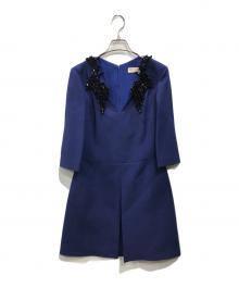 Emilio Pucci（エミリオ プッチ）の古着「ブローチ付ワンピース」｜ブルー