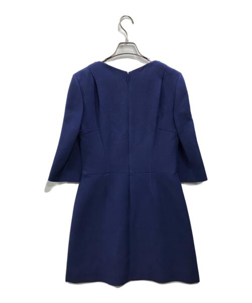 Emilio Pucci（エミリオ プッチ）Emilio Pucci (エミリオ プッチ) ブローチ付ワンピース ブルー サイズ:40の古着・服飾アイテム