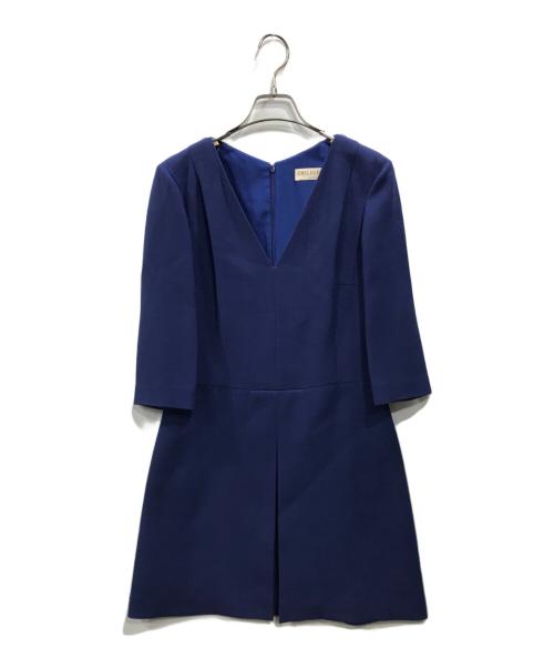 Emilio Pucci（エミリオ プッチ）Emilio Pucci (エミリオ プッチ) ブローチ付ワンピース ブルー サイズ:40の古着・服飾アイテム