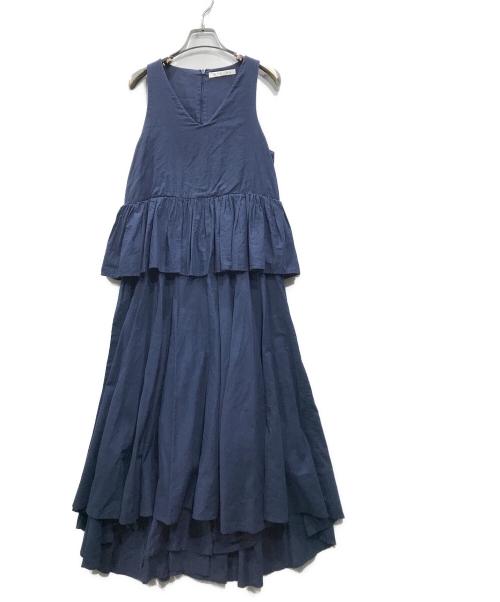 MARIHA（マリハ）MARIHA (マリハ) ティアードノースリーブワンピース ネイビー サイズ:表記なしの古着・服飾アイテム