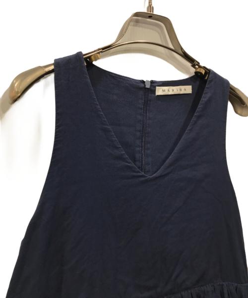 MARIHA（マリハ）MARIHA (マリハ) ティアードノースリーブワンピース ネイビー サイズ:表記なしの古着・服飾アイテム