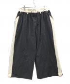 Yohji Yamamoto pour hommeヨウジヤマモト プールオム）の古着「サイドラインパンツ」｜ブラック×ホワイト