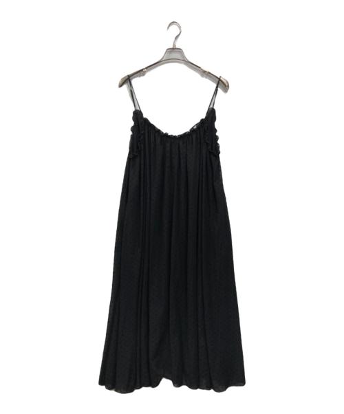 SLOBE IENA（スローブ イエナ）SLOBE IENA (スローブ イエナ) ドットギャザーキャミワンピース ブラック サイズ:表記なしの古着・服飾アイテム