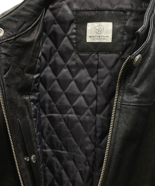 BEAUTY&YOUTH（ビューティーアンドユース）BEAUTY&YOUTH (ビューティーアンドユース) ゴートレザーライダースジャケット ブラック サイズ:Mの古着・服飾アイテム