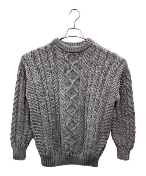 GUERNSEY WOOLLENS（ガンジーウーレンズ）GUERNSEY WOOLLENS (ガンジーウーレンズ) ケーブルニット グレー サイズ:38の古着・服飾アイテム