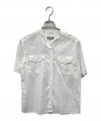 MARGARET HOWELLマーガレットハウエル）の古着「バンドカラーシャツ」｜ホワイト