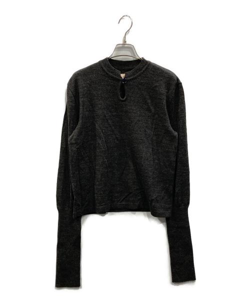 MEYAME（メヤメ）MEYAME (メヤメ) TEAR SHAPE KNIT ブラック サイズ:Freeの古着・服飾アイテム