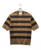 TOMORROW LAND tricotトゥモローランド トリコ）の古着「コットンナイロン ニットTシャツ」｜ブラウン