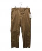 TOMORROW LANDトゥモローランド）の古着「ポリエステルコットン スリムテーパードパンツ」｜ブラウン