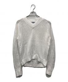 POLO RALPH LAUREN（ポロ・ラルフローレン）の古着「リネン混Vネックニット」｜ホワイト