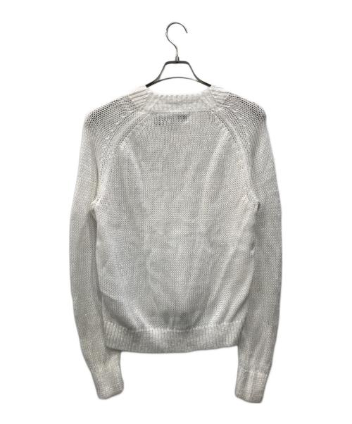 POLO RALPH LAUREN（ポロ・ラルフローレン）POLO RALPH LAUREN (ポロ・ラルフローレン) リネン混Vネックニット ホワイト サイズ:Ｍの古着・服飾アイテム