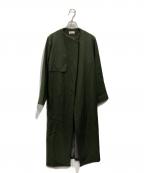 IENAイエナ）の古着「ウールツイルラップコート」｜グリーン