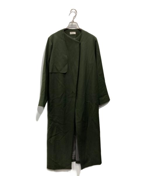 IENA（イエナ）IENA (イエナ) ウールツイルラップコート グリーン サイズ:Sの古着・服飾アイテム