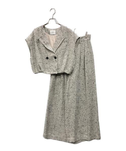 Ameri（アメリ）AMERI (アメリ) LADY LIKE TWEED SET UP ベージュ サイズ:Ｍ 未使用品の古着・服飾アイテム