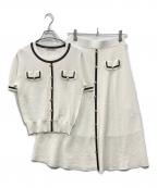 DoCLASSE THE CLASSドゥクラッセ ザ クラス）の古着「梨地（なしじ）ジャカードニット・セットアップ」｜ホワイト