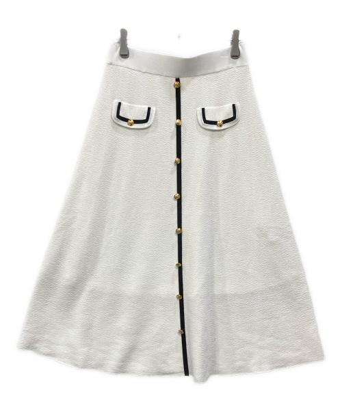 DoCLASSE THE CLASS（ドゥクラッセ ザ クラス）DoCLASSE THE CLASS (ドゥクラッセ ザ クラス) 梨地（なしじ）ジャカードニット・セットアップ ホワイト サイズ:Ｓの古着・服飾アイテム