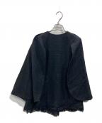 SEVEN TEN by MIHO KAWAHITOセブン テン バイ ミホ カワヒト）の古着「ツィードマントトップス」｜ブラック