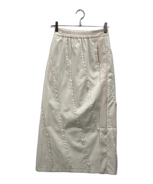 meer.（メーア）MEER. (メーア) レジメンタルタックスカート ベージュ サイズ:表記なしの古着・服飾アイテム