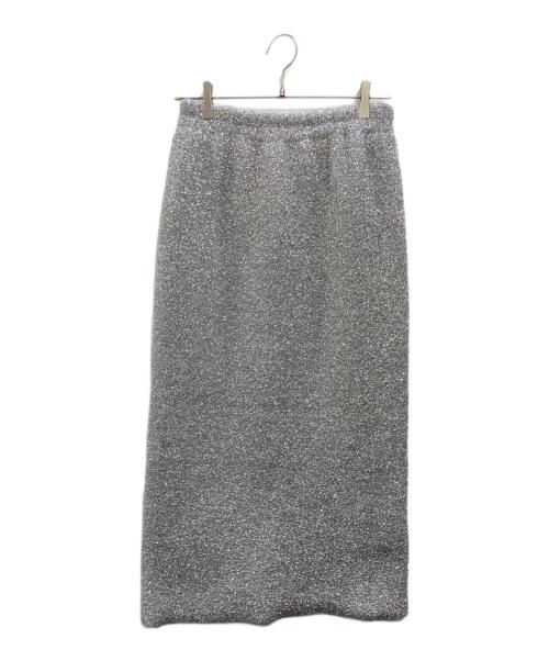 machatt（マチャット）machatt (マチャット) グリッターニットロングスカート シルバー サイズ:Freeの古着・服飾アイテム