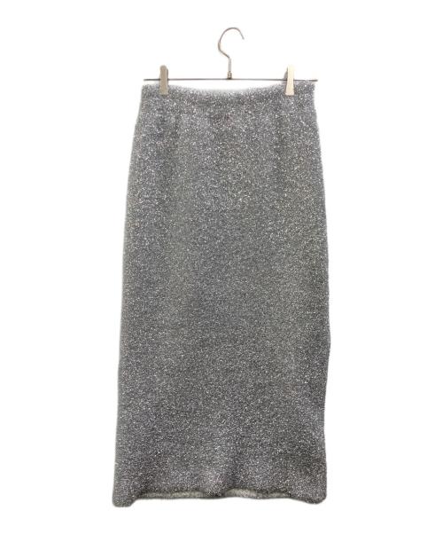 machatt（マチャット）machatt (マチャット) グリッターニットロングスカート シルバー サイズ:Freeの古着・服飾アイテム